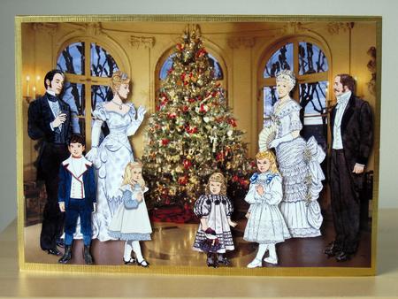 Victorian Family Around the Christmas Tree by Elaine  Harmer