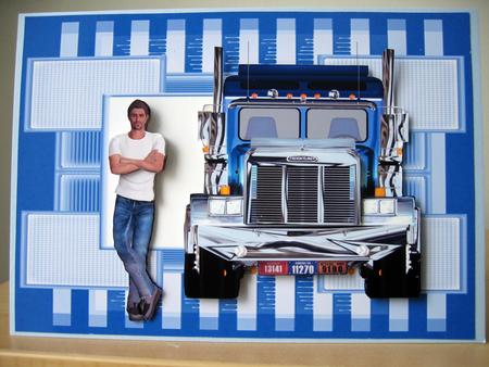 Big Truck 2 Quick Card Front with Decoupage by Elaine  Harmer