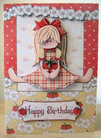 Strawberry Delight Card Front with Decoupage by Elaine  Harmer