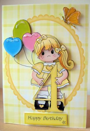 Pretty Yellow 4th Birthday Girl by Elaine  Harmer