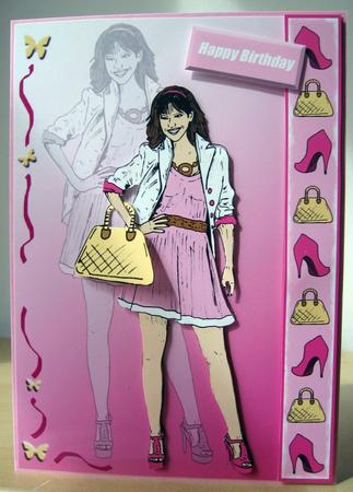 Cool Girl 1 (pink Silhouette) - A5 by Elaine  Harmer