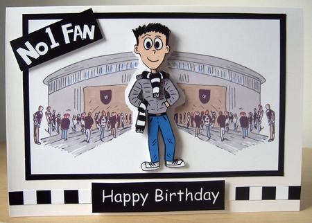 Football Fan (black & White) - Decoupage by Elaine  Harmer