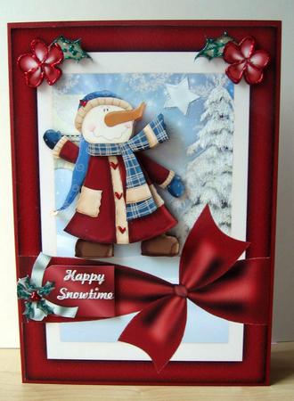 Mr Frosty's Farewell Card Front with Step by Step by Elaine  Harmer