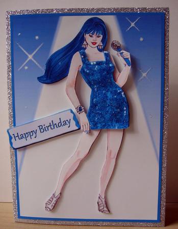 You Rock - Blue Hair Costume 1 by Elaine  Harmer