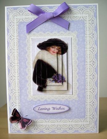 Lace Frame A5 Card Fronts - Floral 3 by Elaine  Harmer