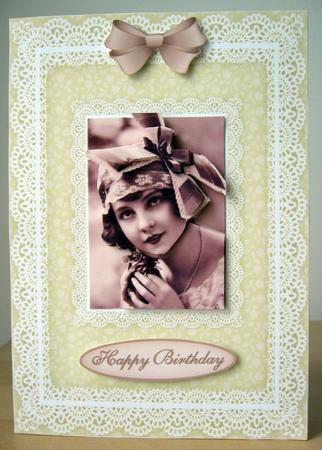 Lace Frame A5 Card Bases - Floral 6 by Elaine  Harmer