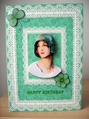 Lace Frame A5 Card Fronts - Swirls 6 by Elaine  Harmer