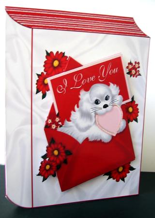 White Little Puppy I Love You Folded Book by Elaine  Harmer