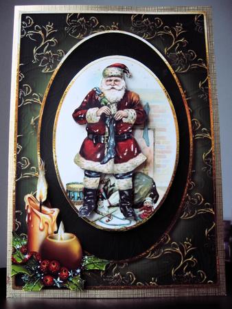 Vintage Santa Filling Stockings by Elaine  Harmer
