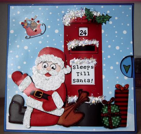 3D Xmas Santa Sleeps Till Santa Countdown Moveable by Elaine  Harmer