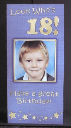 Add a Photo 18th Birthday Card with Easy Fold Frame by Elaine  Harmer
