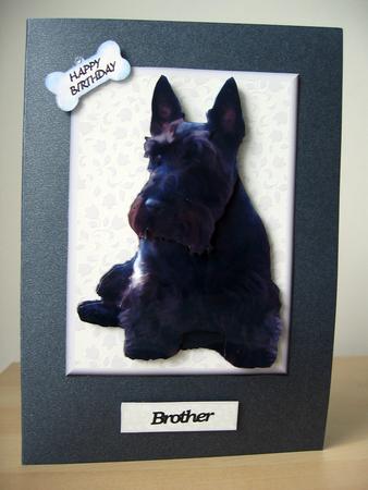Scottie Dog Sat 3D Decoupage by Elaine  Harmer
