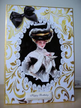 Elegant Lady Portrait in Diamond Frame by Elaine  Harmer