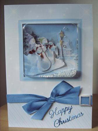 A5 Christmas Sparkle Card Fronts Cu & Pu by Elaine  Harmer