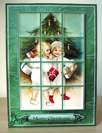 Christmas Children - Window Tile Card by Elaine  Harmer