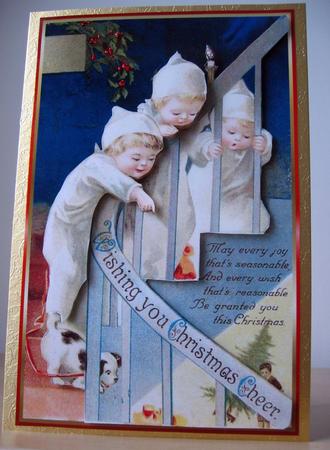 Christmas Is That Santa I See Decoupage Topper by Elaine  Harmer