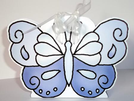 Fluttery Butterfly Shaped Treat or Favour Box Sheet 1 by Elaine HIndson