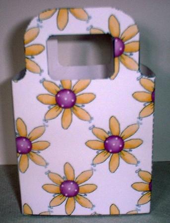 Pink and Yellow Daisy Pyramid Gift Bag by Elaine HIndson