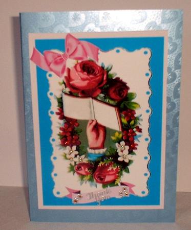Vintage Roses with Hand, A4 Topper by Elaine HIndson