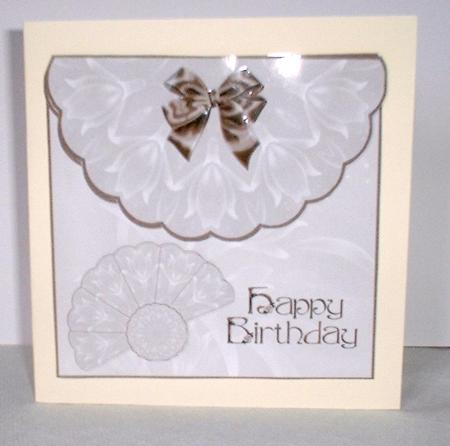Scalloped Edged Envelope Style Card with Fan and Bow 4 by Elaine HIndson
