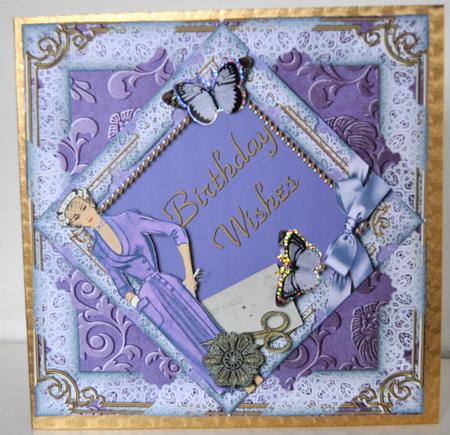 Lavender Lady Butterfly 5inch Square Picture Envelope Backer by Elaine Thompson