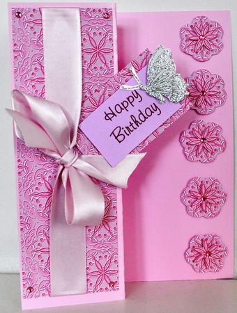 Pink Floral Spray with Bow Backing Paper-3 by Elaine Thompson