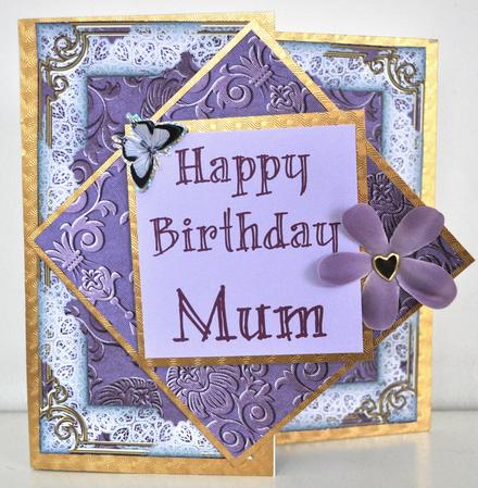Lavender Lady Butterfly 5in Square Folded Plain Card by Elaine Thompson