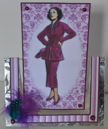 Beautiful Vintage Fashion Lady Spinner Card by Elaine Thompson