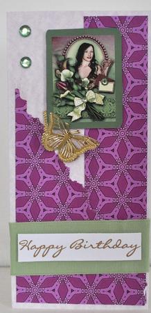 Pink Tulips Bouquet on a Mat Backing Paper 1 Sheet by Elaine Thompson