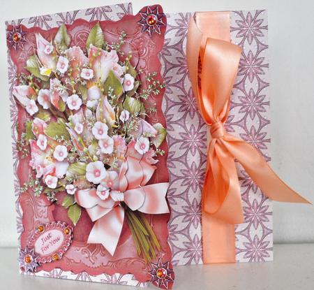 Dried Peach Roses Bouquet Backing Paper 1 by Elaine Thompson