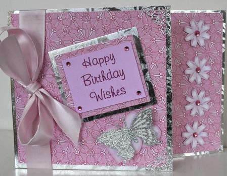 Pink Floral Spray with Bow Backing Paper-1 by Elaine Thompson
