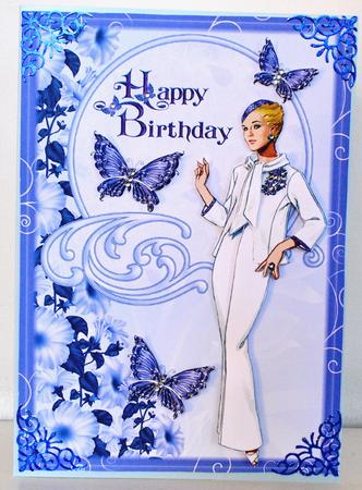 Happy Birthday with Elegance and Butterflies by Elaine Thompson