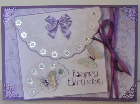 Scalloped Edged Envelope Style Card with Fan and Bow 2 by Elaine Thompson