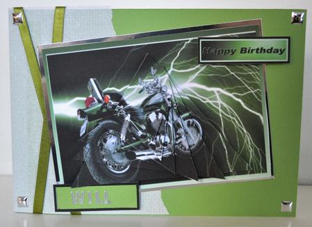 Lightning Green Bike Twisted Pyramid by Elaine Thompson