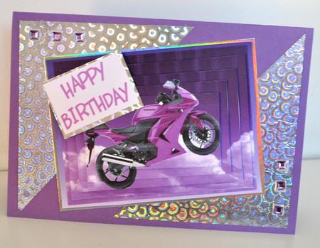 Purple Superbike Pyramid by Elaine Thompson