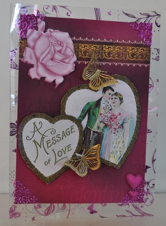 Vintage Valentines Day Card Front by Elaine Thompson