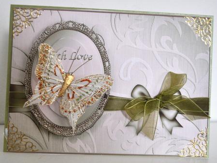 A5 Elegant Metallic Greeting Quick Card with Pyramage by Elaine Thompson