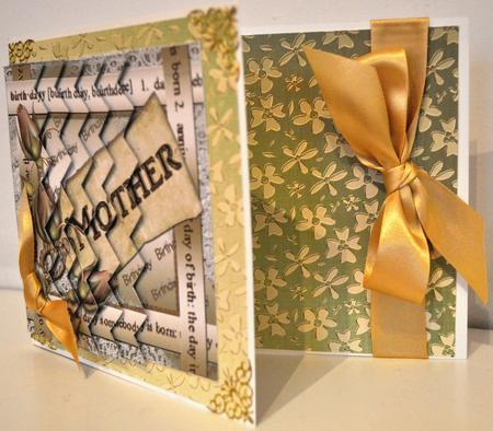 Gold Metallic Flowers Matching Backing Paper by Elaine Thompson