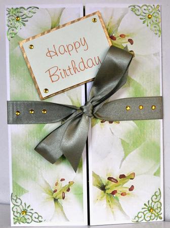 Cream White Floral Theme Backing Paper by Elaine Thompson