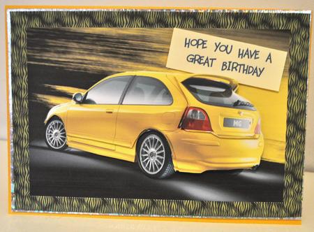 Rover Streetwise on Abstract Yellow Background Decoupage by Elaine Thompson