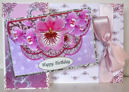 In the Pink Shell Half Circle Orchids and Lace One for the L by Elaine Thompson