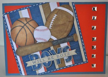 Boys Will Be Boys Square Card Front Sport Themed by Elaine Thompson