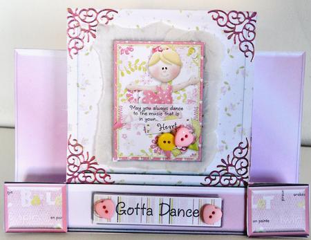 Twinkle Toes Ballerina Fancy Fold Stagger Card by Elaine Thompson