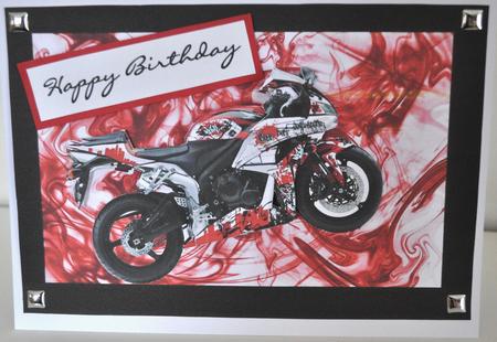 Red Sport Bike on Abstract Background by Elaine Thompson