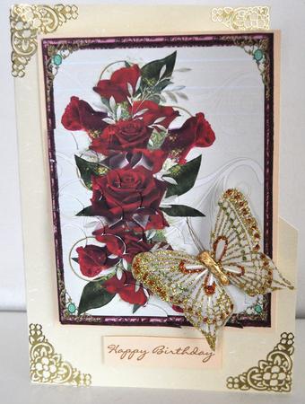 Red Rose Corner Shell Pyramid by Elaine Thompson