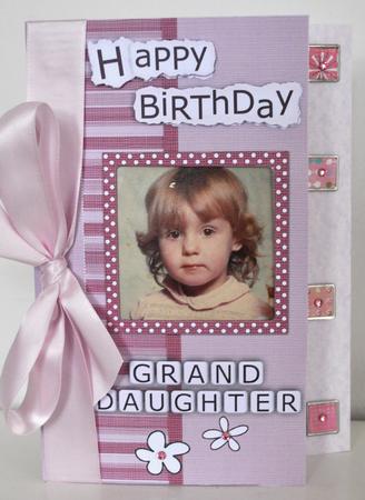 Add a Photo Birthday Granddaughter with Easy Fold Frame by Elaine Thompson
