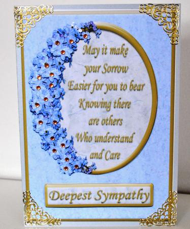 For-get-me-not Floral Sympathy Card Front by Elaine Thompson