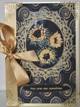 You Are My Sunshine - Framed Sunflowers with Background by Elaine Thompson