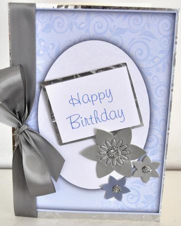 Subtle Shade Flourishes & Butterflies A5 Card Front by Elaine Thompson