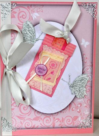 Earthy Shade Flourishes & Butterflies A5 Card Front by Elaine Thompson